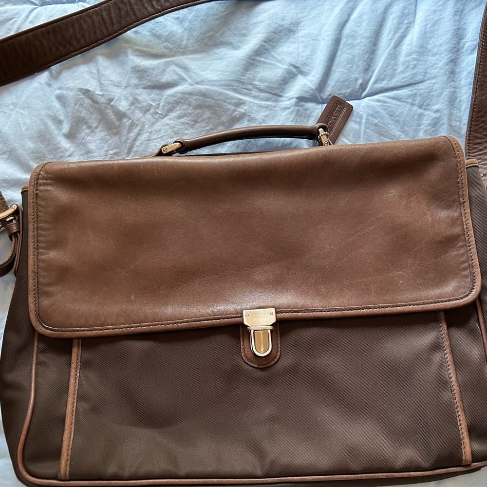 Brown Leather Coach Messenger Bag